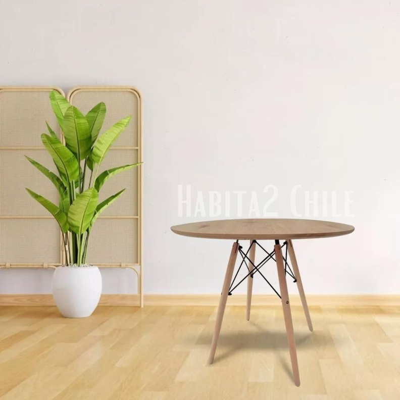 MESA CON PATAS TIPO EAMES 100CM Y CUBIERTA DE MADERA-5