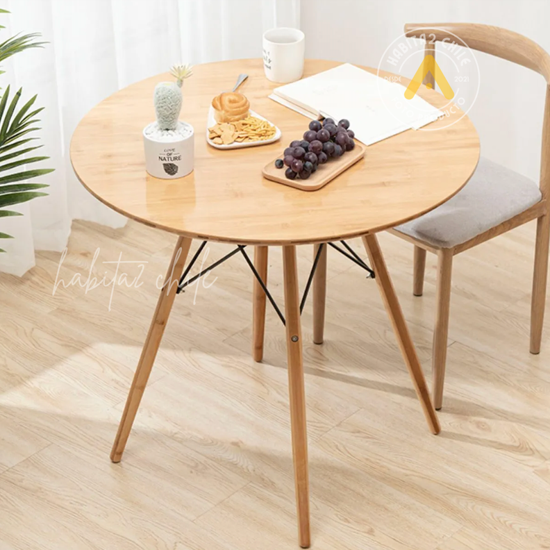 MESA CON PATAS TIPO EAMES 100CM Y CUBIERTA DE MADERA-7