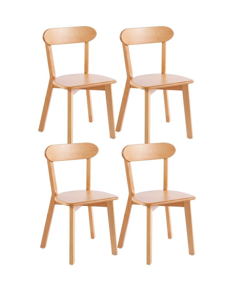 Pack 4 Sillas Fresno de Madera Living o Exterior