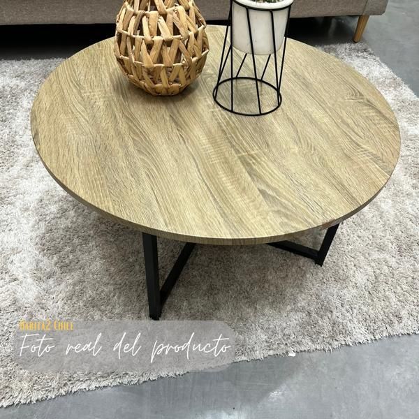 Mesa de Centro Natural 80cm Redonda -1