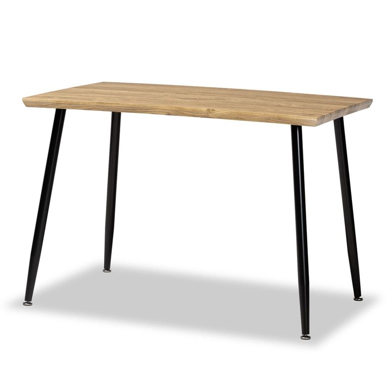 MESA PARA COMEDOR RECTANGULAR PIMA CON PATAS NEGRAS 120X75CM -0
