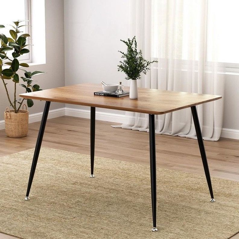 MESA PARA COMEDOR RECTANGULAR PIMA CON PATAS NEGRAS 120X75CM -1
