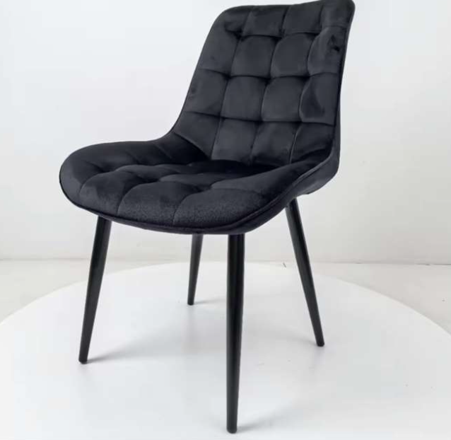 SILLAS DE COMEDOR ELEGANTE ACOLCHADO TERCIOPELO PATAS NEGRAS CUADRO