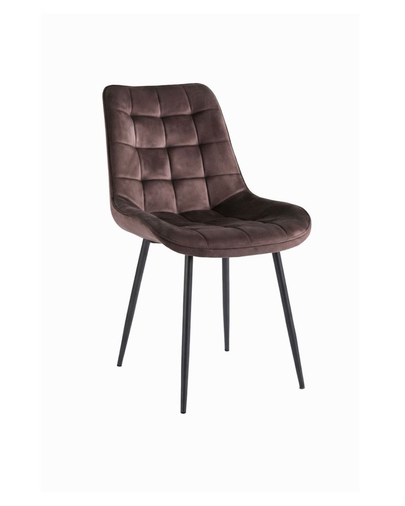 SILLAS DE COMEDOR ELEGANTE ACOLCHADO TERCIOPELO PATAS NEGRAS CUADRO
