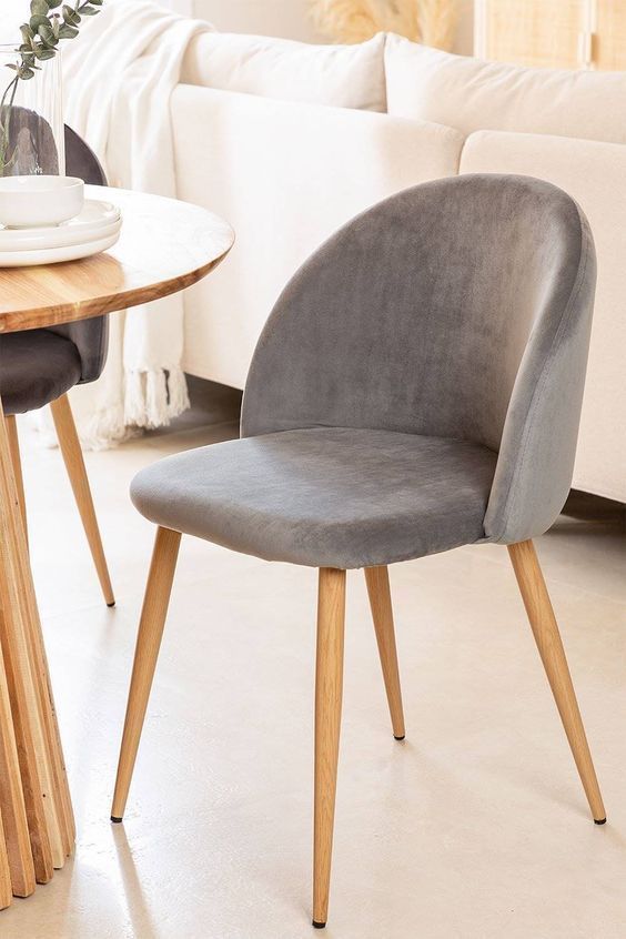SILLA PARA COMEDOR NORDIC PATAS SIMIL MADERA CON ASIENTO TAPIZADO EN LINO Y DISEÑO DIAMANTE-3