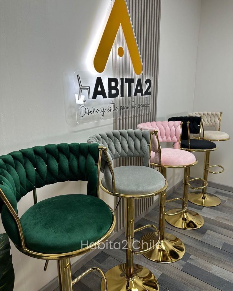 PACK 4 TABURETE ELEGANTE QUEEN BASE DORADA-4