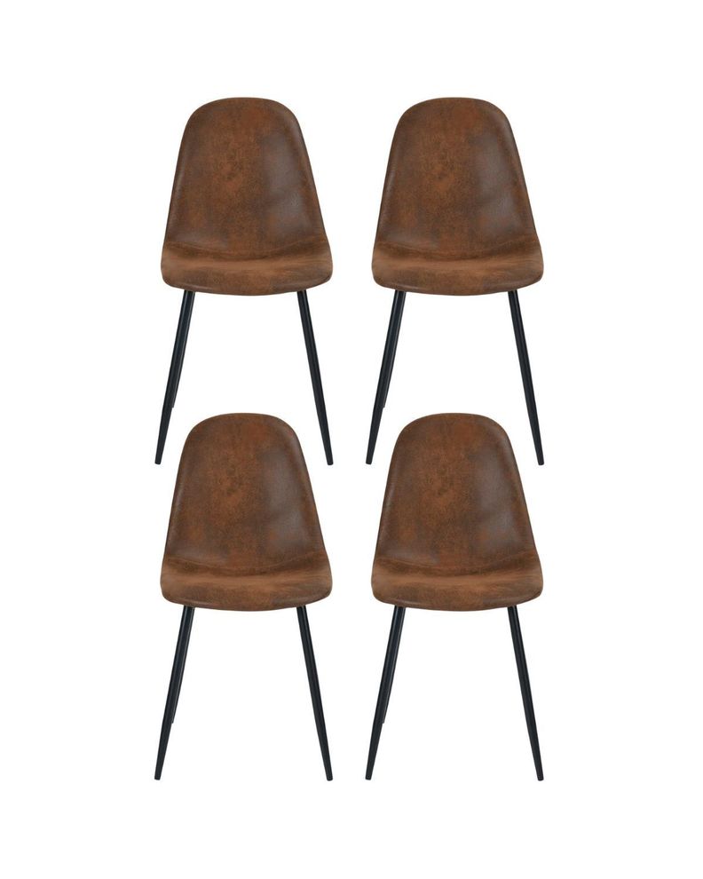 PACK 4 SILLAS DE COMEDOR CON ASIENTO TRENDY ECOCUERO TOP CON PATAS NEGRAS-0