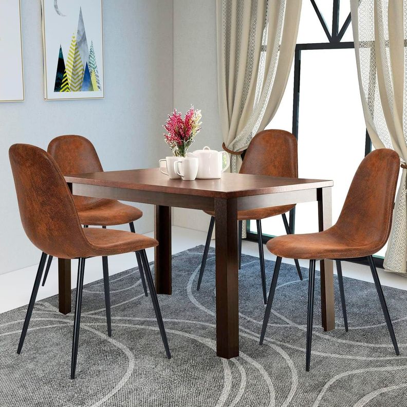 PACK 4 SILLAS DE COMEDOR CON ASIENTO TRENDY ECOCUERO TOP CON PATAS NEGRAS-2