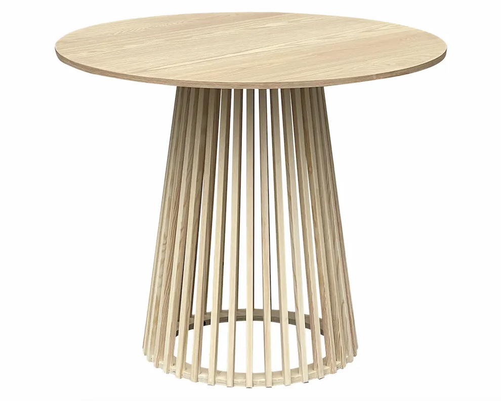 MESA DE COMEDOR 90CM BOHO ELEGANTE BALI CON CUBIERTA DE MADERA FRESNO Y PINO-0