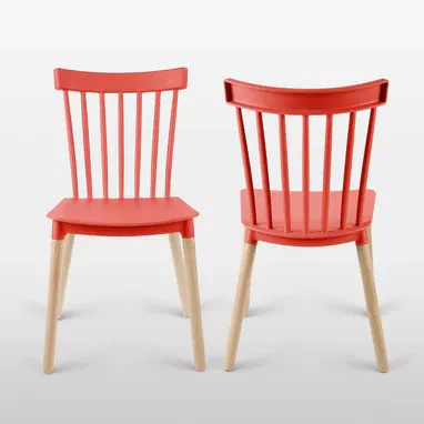 PACK 4 SILLAS WINDSOR DE POLIPROPILENO PARA COMEDOR CON PATAS DE MADERA-1