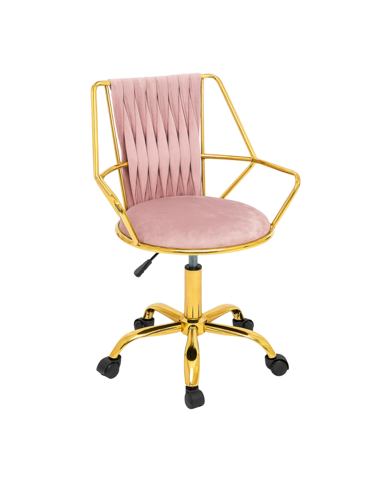 SILLA DE ESCRITORIO ACOLCHADA ABU DHABI GOLD Rosado
