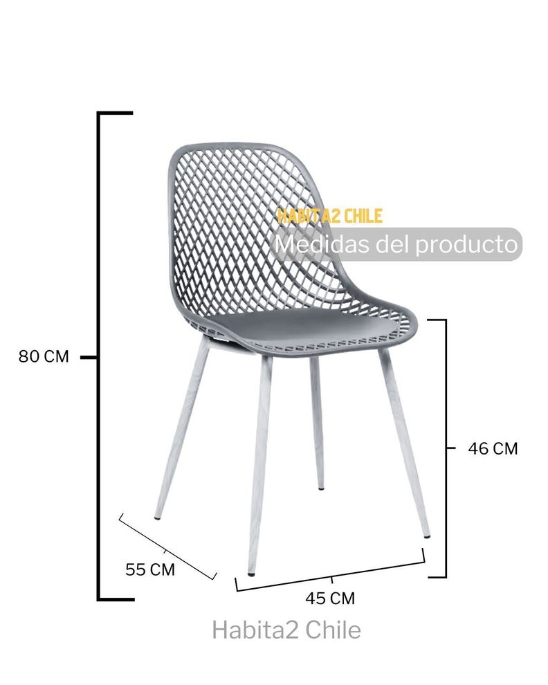 PACK 4 SILLAS PARA COMEDOR O TERRAZA CON ASIENTO PANAL POLIPROPILENO Y PATAS SIMIL MADERA-2