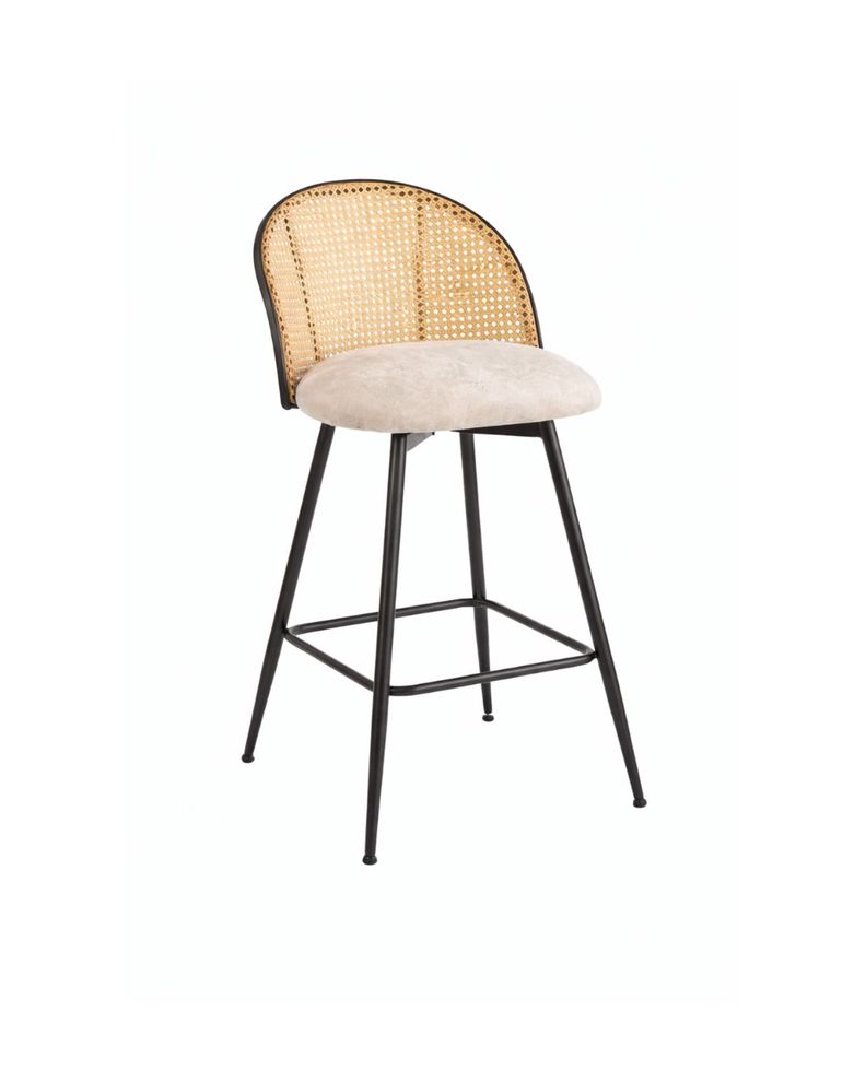 Silla de Bar Giratoria de Ratan Marsella Beige