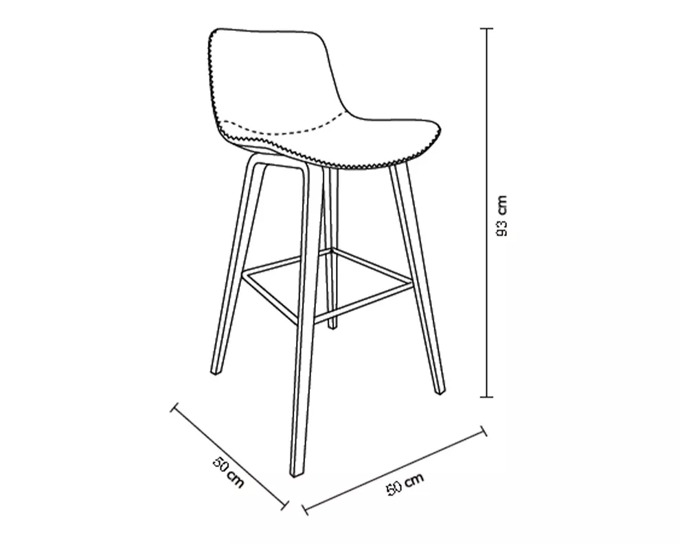PACK 2 TABURETE PISO CON SILLA DE CUERO Y PATAS DE MADERA-7