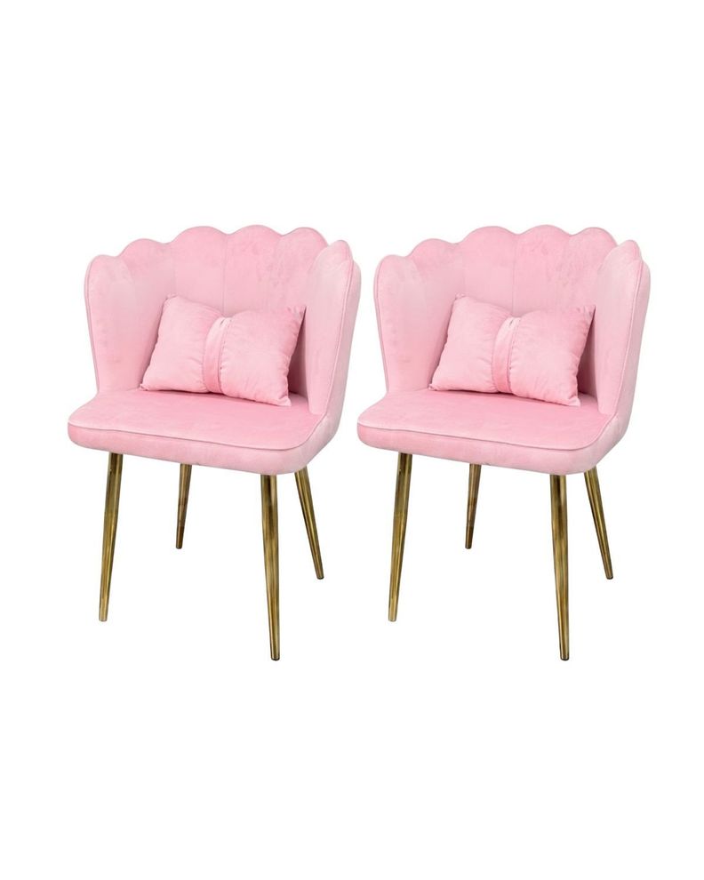 PACK 2 SILLAS SITIAL FANCY CON RESPALDO PETALO PARA TOCADOR