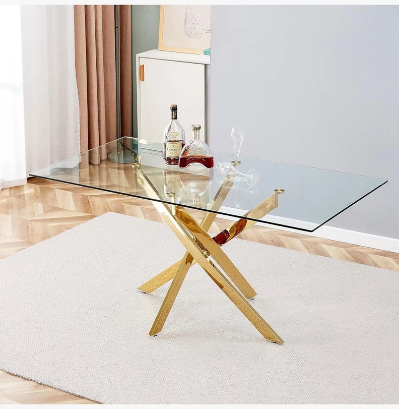 MESA DE COMEDOR DUBAI GOLD RECTANGULAR 120CM-1
