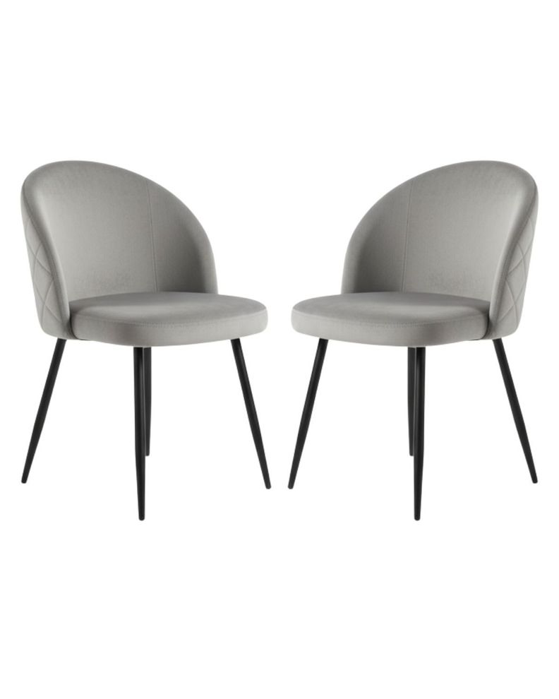 PACK 2 SILLAS NORDIC FELPA BLACK Gris
