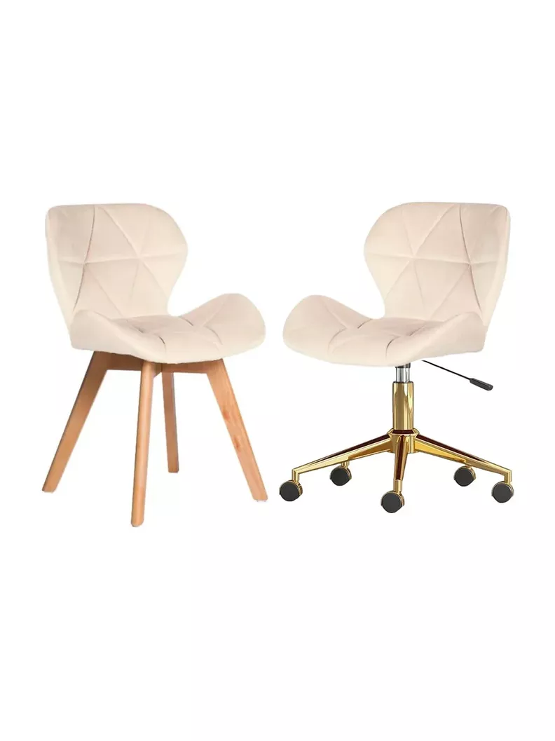 Pack 2 Sillas Manicurista Sillas Velvet