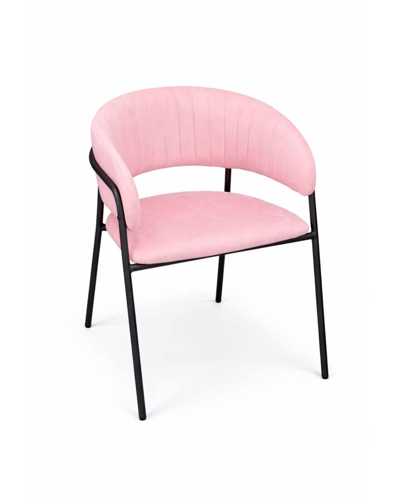 SITIAL TERCIOPELO PATAS NEGRAS GLAM Rosado