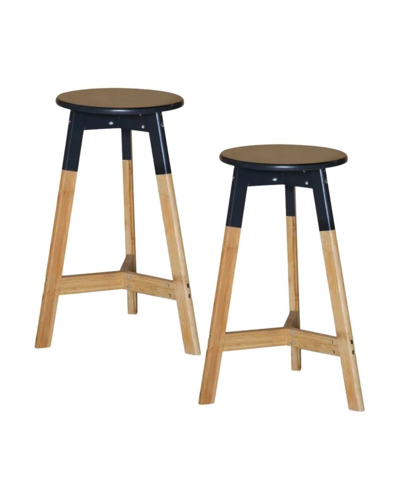 Pack 2 Pisos De Bar Homelike 65 cm Negro
