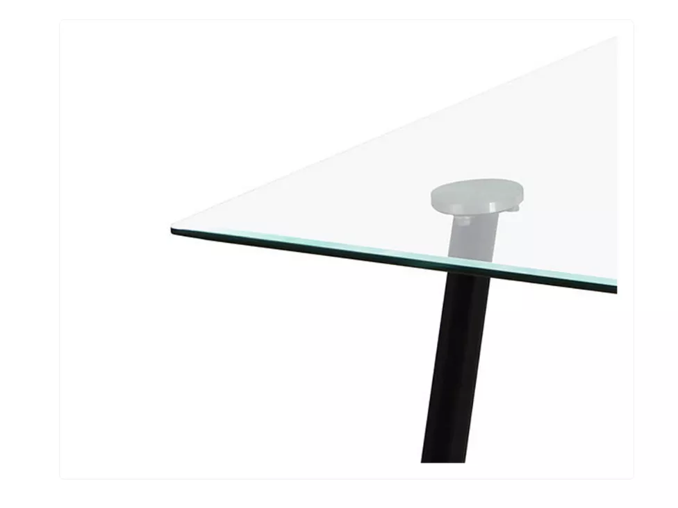 MESA DE VIDRIO PRINCE BLACK CON PATAS NEGRAS 130X80-1