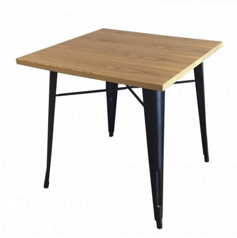 MESA TOLIX CON CUBIERTA MADERA CLARA 80X80 PARA CAFETERIA O RESTAURANTE-1