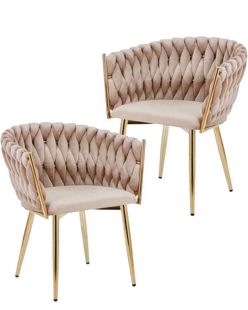PACK 2 SILLAS SITIALES QUEEN ELEGANTES TERCIOPELO Beige