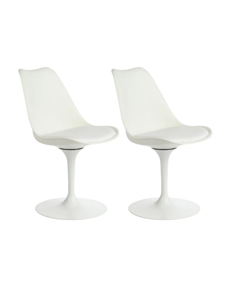Pack 2 Sillas Tulip Iron Con Pedestal Blanco