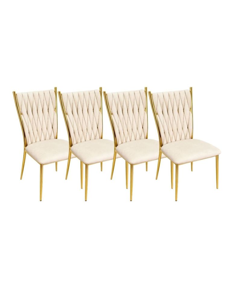 PACK 4 SILLAS DORADAS PARA COMEDOR ARTHUR Beige