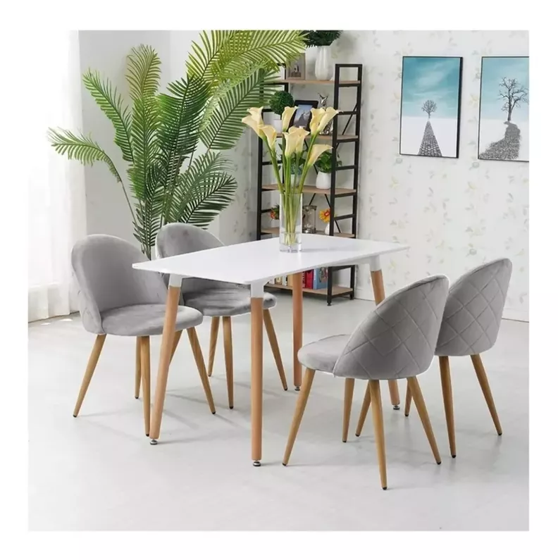 PACK 4 SILLAS PARA COMEDOR NORDIC PATAS SIMIL MADERA CON ASIENTO TAPIZADO EN LINO Y DISEÑO DIAMANTE-1