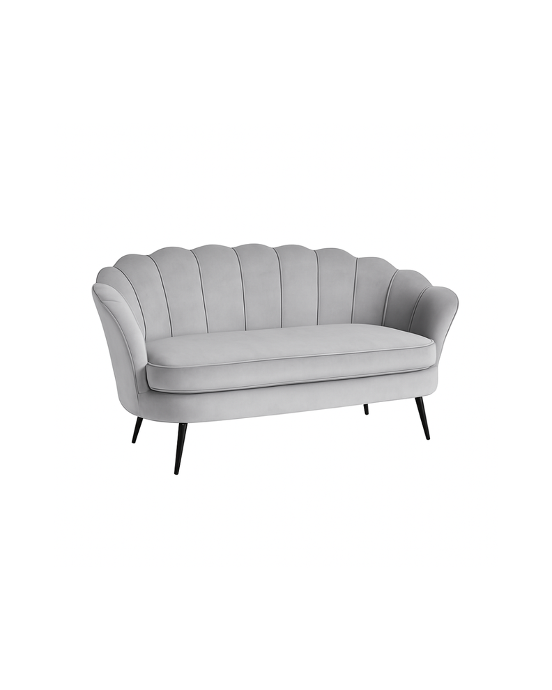 SOFA DE TERCIOPELO 2 CUERPOS CON BASE NEGRA SHELL