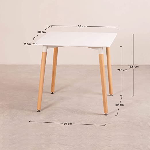 MESA CUADRADA PARA COMEDOR O LA OFICINA 80X80 CON TOPE DE MDF-2
