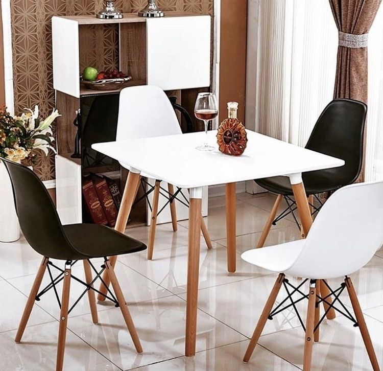 MESA CUADRADA PARA COMEDOR O LA OFICINA 80X80 CON TOPE DE MDF-3