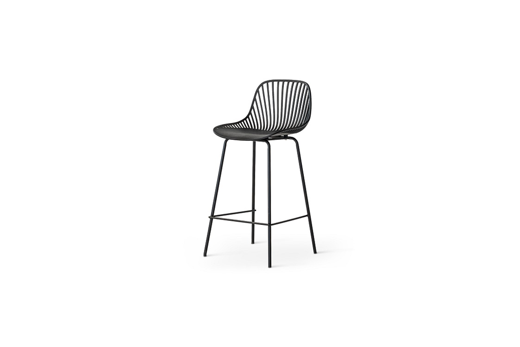 TABURETE O PISO MODERNO INDIANA CON ASIENTO DE POLIPROPILENO Y PATAS DE ACERO RESISTENTE PARA BAR-0