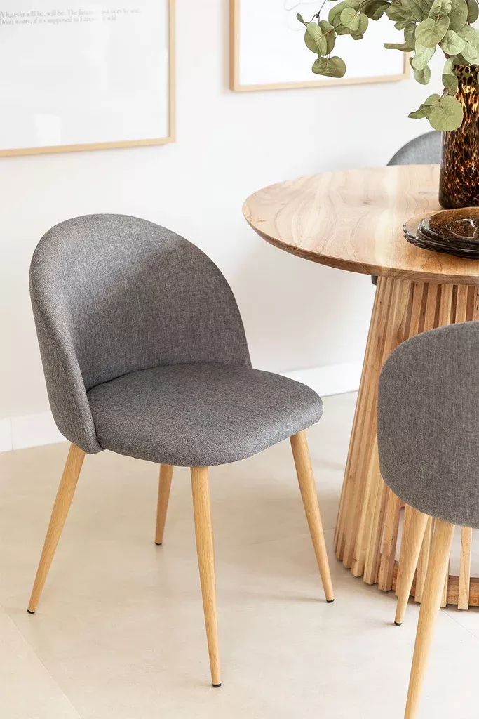 PACK 2 SILLAS PARA COMEDOR NORDIC PATAS SIMIL MADERA CON ASIENTO TAPIZADO EN LINO Y DISEÑO DIAMANTE-2