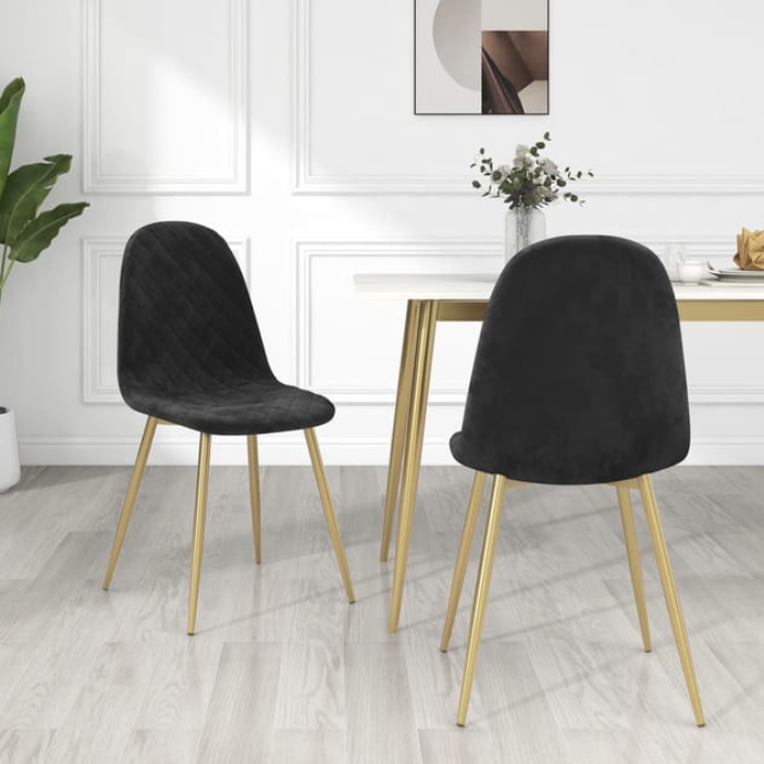 SILLA PARA COMEDOR CON ASIENTO DE TERCIOPELO TRENDY TOP CON PATAS DORADAS-1