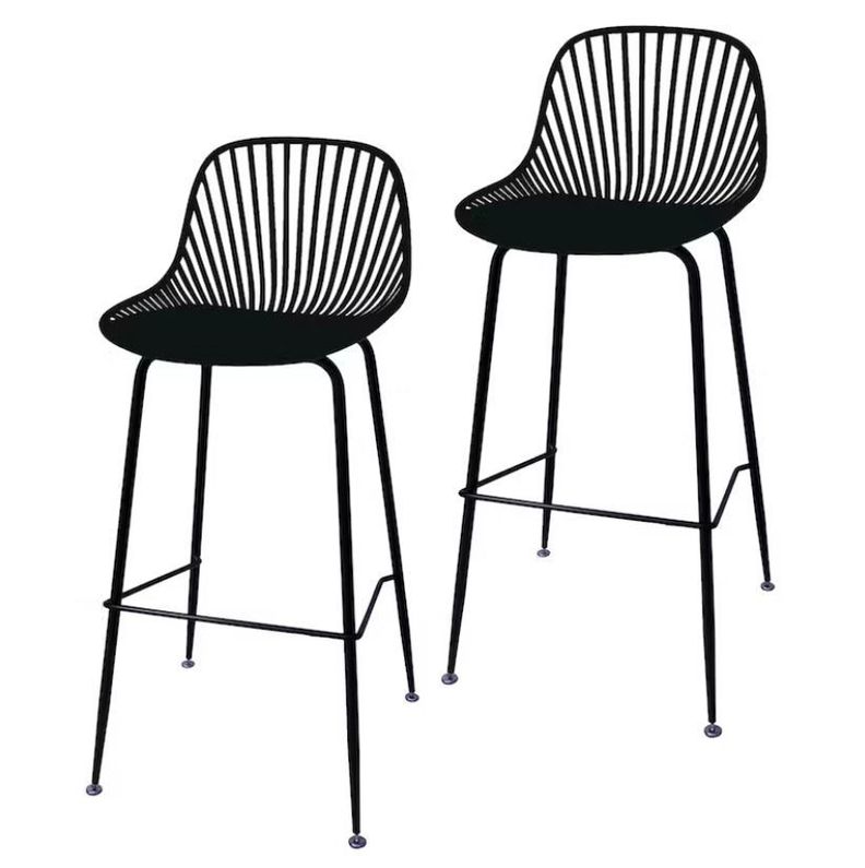 PACK 2 TABURETES O PISOS MODERNO INDIANA CON ASIENTO DE POLIPROPILENO Y PATAS DE ACERO PARA BAR-0