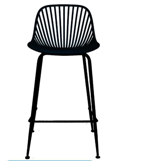 PACK 2 TABURETES O PISOS MODERNO INDIANA CON ASIENTO DE POLIPROPILENO Y PATAS DE ACERO PARA BAR-1