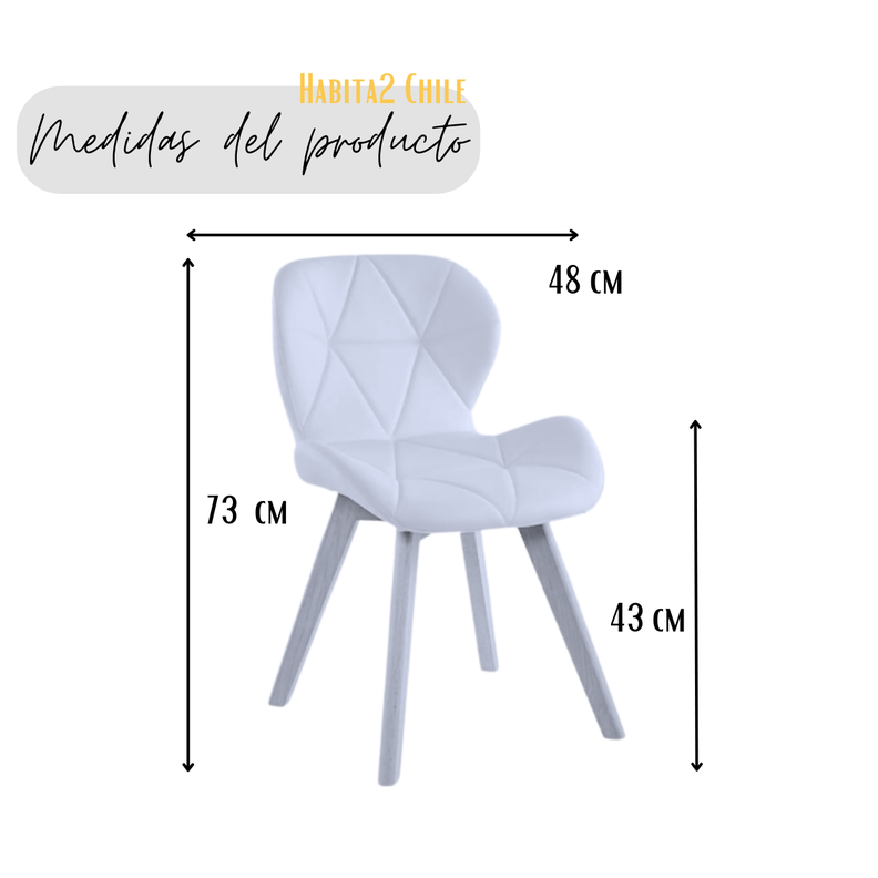 Pack 4 sillas Velvet para comedor o living-2