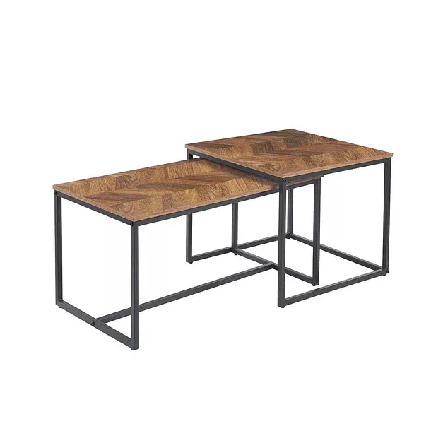 MESA DE CENTRO RECTANGULAR RUSTIC TIPO NIDO-0