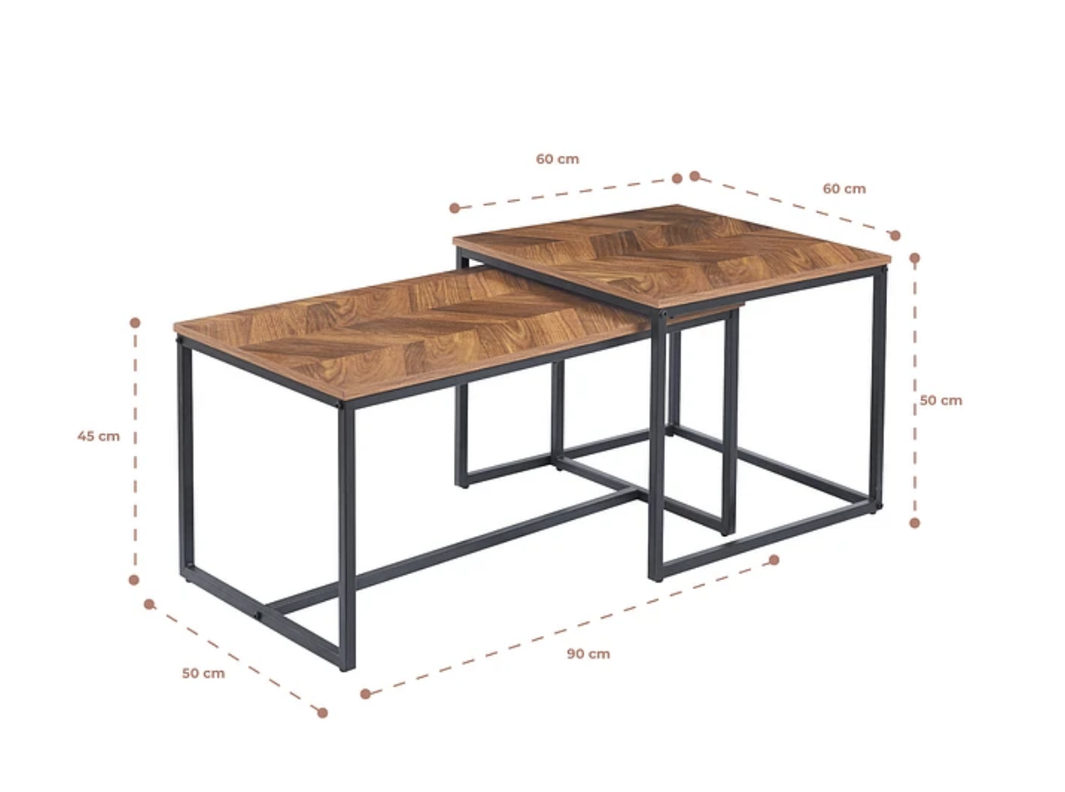 MESA DE CENTRO RECTANGULAR RUSTIC TIPO NIDO-1