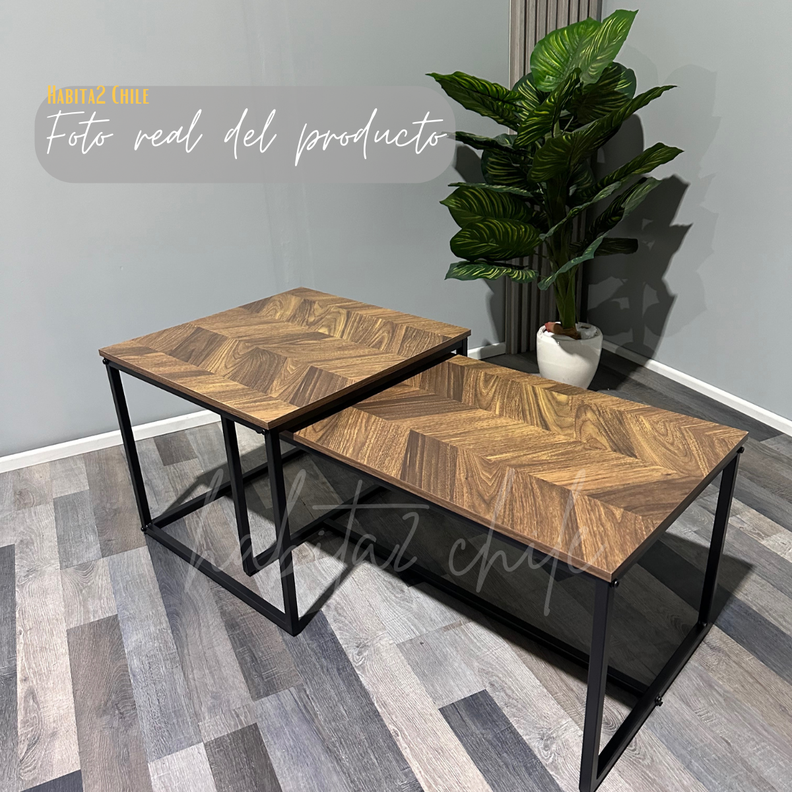 MESA DE CENTRO RECTANGULAR RUSTIC TIPO NIDO-3