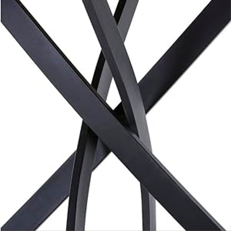 MESA DE COMEDOR REDONDA SUPERFICIE DE MDF Y MELAMINA INDUSTRIAL CROS 100CM CON BASE METALICA NEGRA-3