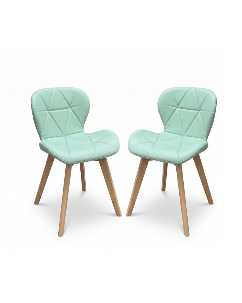Set 2 Sillas de Comedor Radar Wood Ecocuero