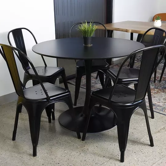 MESA REDONDA MODERNA TULIP 100CM CON BASE METALICA-3