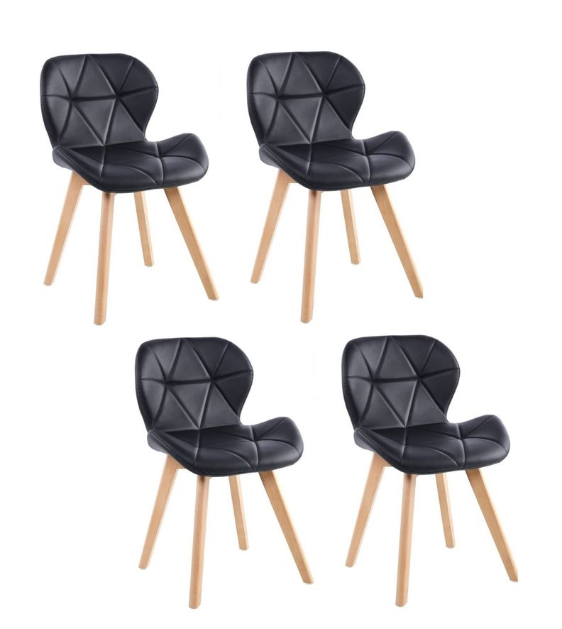 Pack 4 Sillas Acolchadas Radar Wood Ecocuero