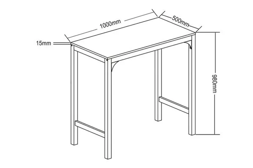 MESA DE BAR BLACK CON CUBIERTA DE MDF-2