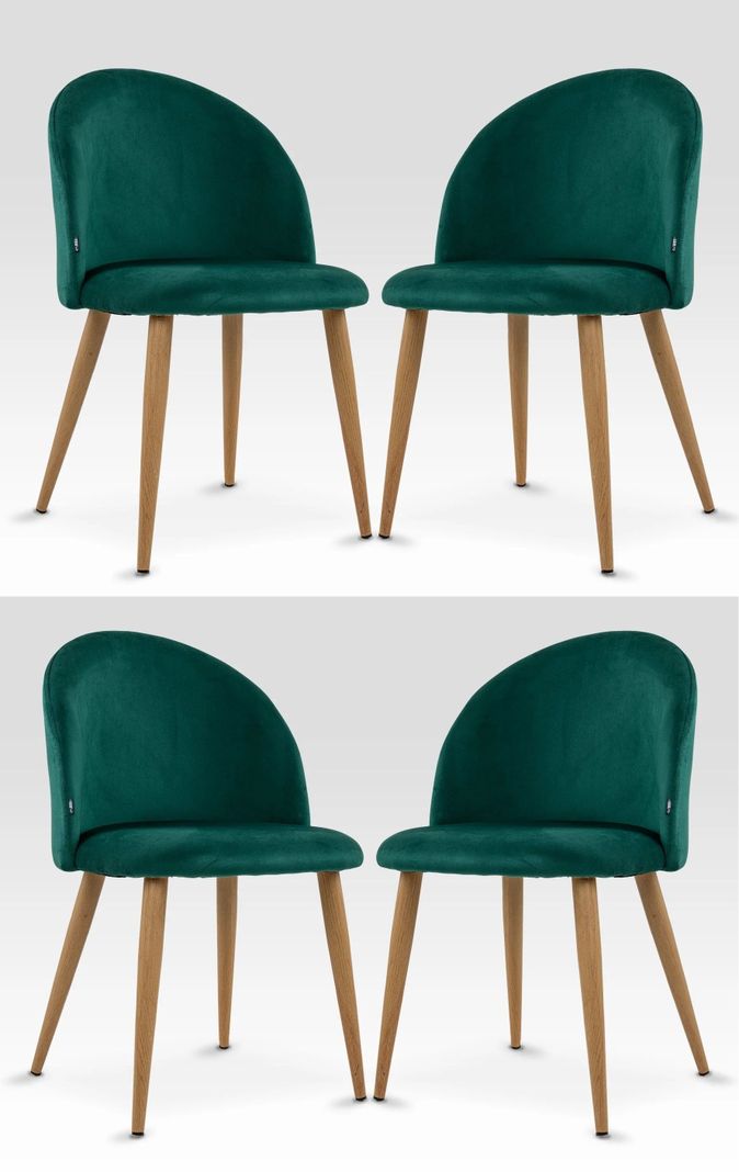 PACK 4 SILLAS PARA COMEDOR NORDIC FELPA SIMIL MADERA