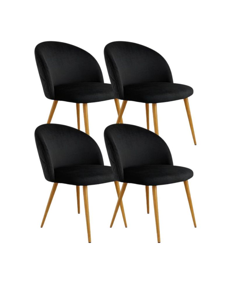 PACK 4 SILLAS PARA COMEDOR NORDIC FELPA SIMIL MADERA