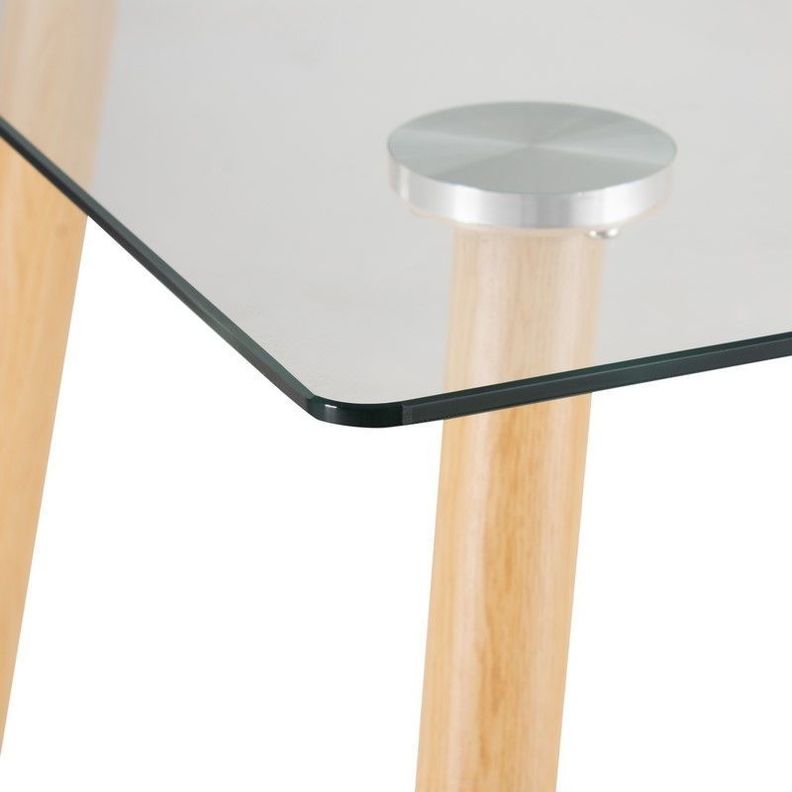 MESA DE VIDRIO RECTANGULAR PRINCE 120X80 CON PATAS SIMIL DE MADERA-4